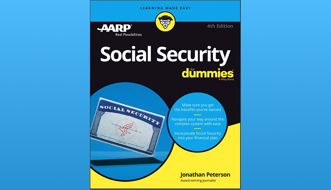 the cover of the "Social Security for dummies" book, with a picture of a Social Security card on it.