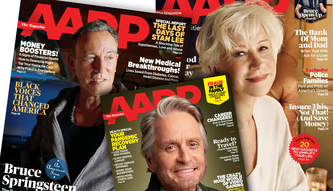 collage of three AARP magazines